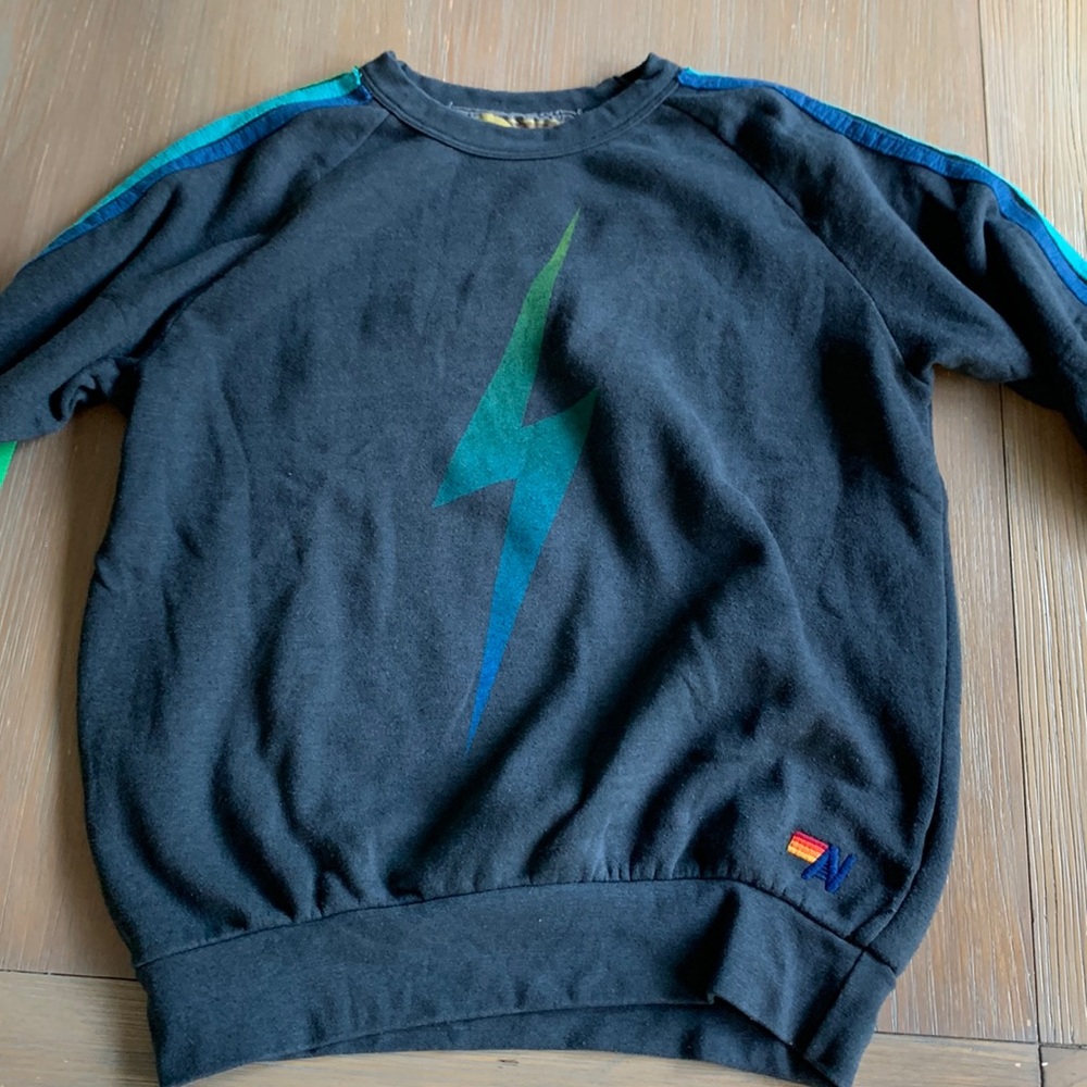 Aviator Nation Bolt Crewneck Sweatshirt - charcoal/“faded black”